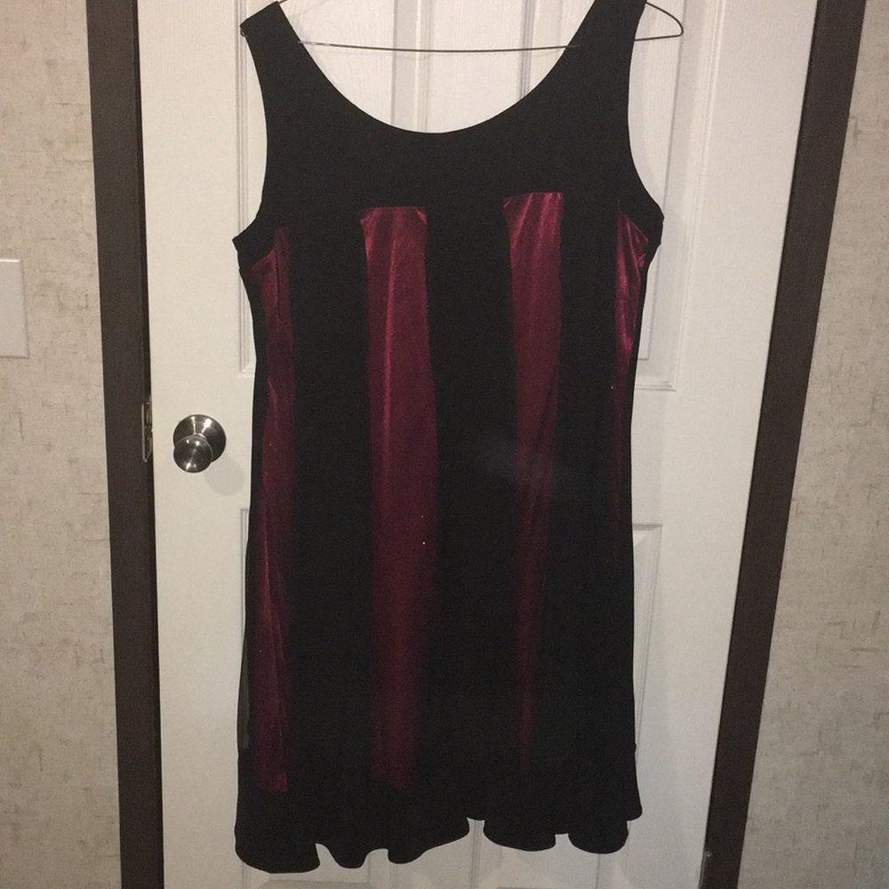 Forever woman black and red sparkle party dress